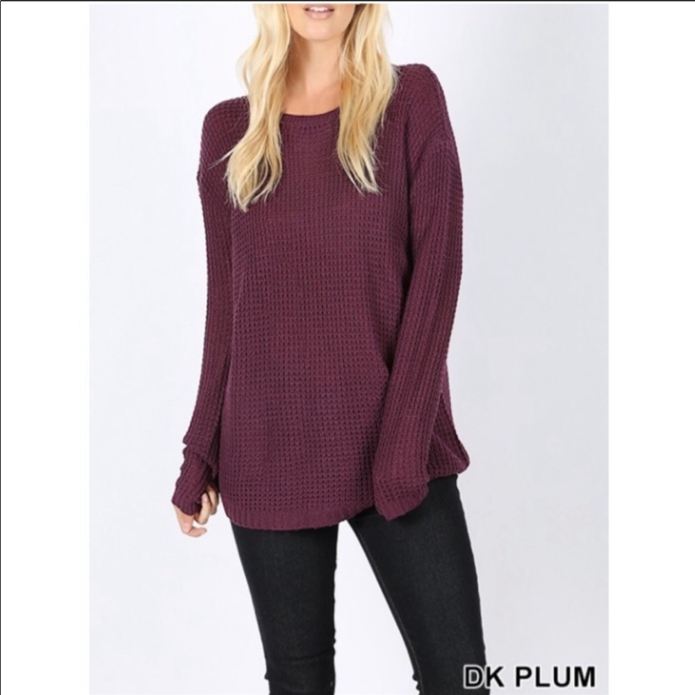 Lightweight waffle sweatshirt